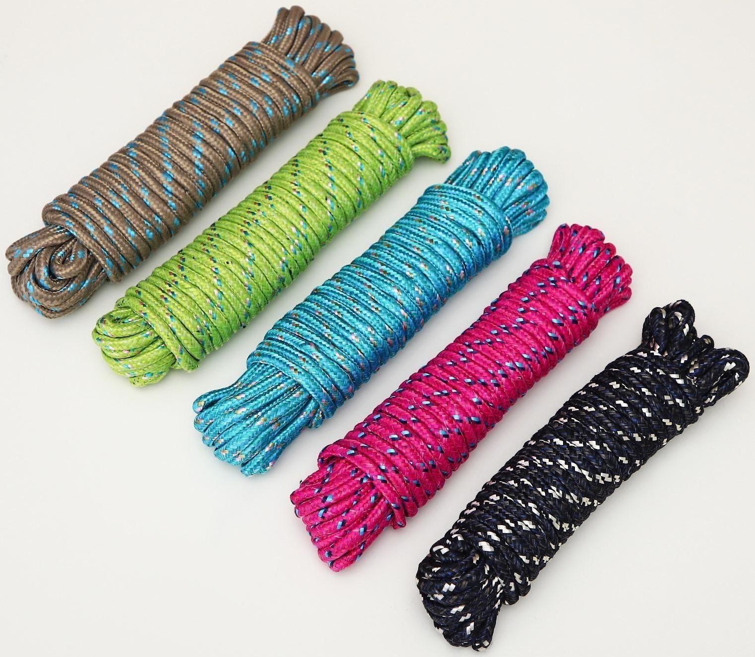 Верёвка бельевая Доляна, d=6 мм, длина 10 м, цвет МИКС
