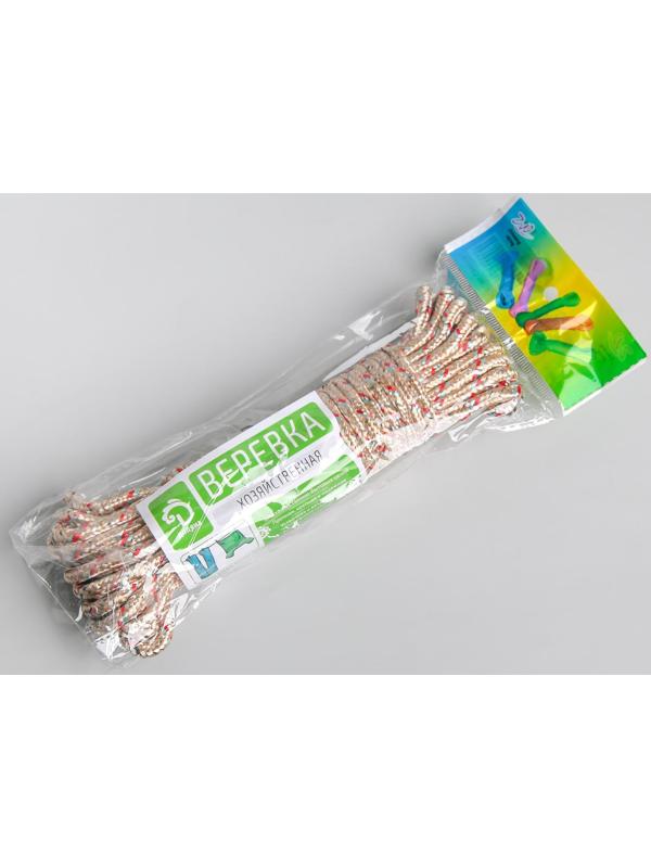 Верёвка бельевая Доляна, d=6 мм, длина 10 м, цвет МИКС