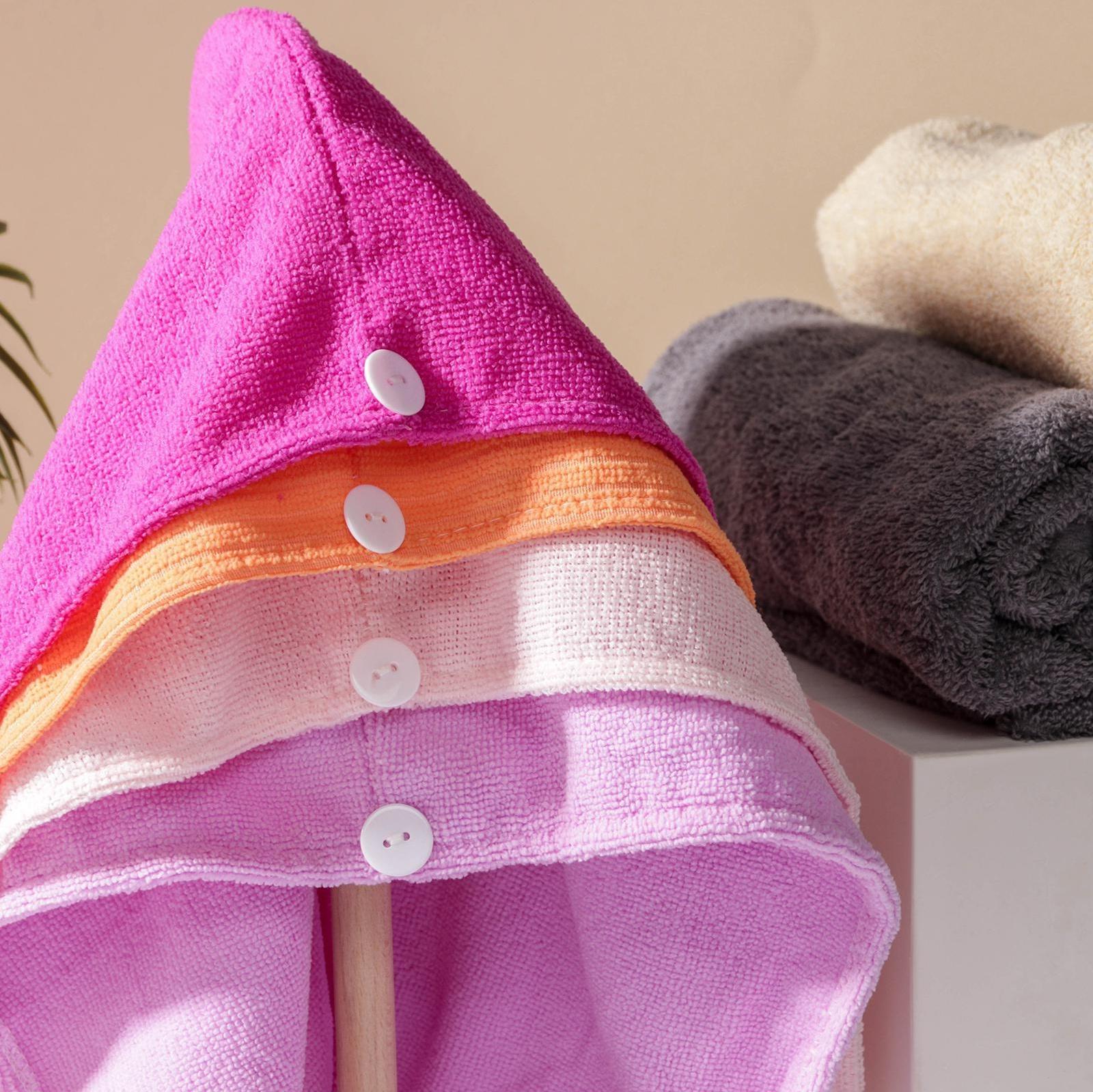 Чалма с пуговкой для сушки волос Доляна, цвет МИКС