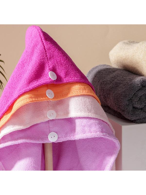 Чалма с пуговкой для сушки волос Доляна, цвет МИКС