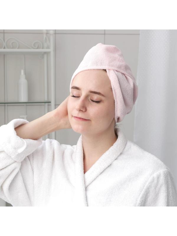 Чалма с пуговкой для сушки волос Доляна, цвет МИКС