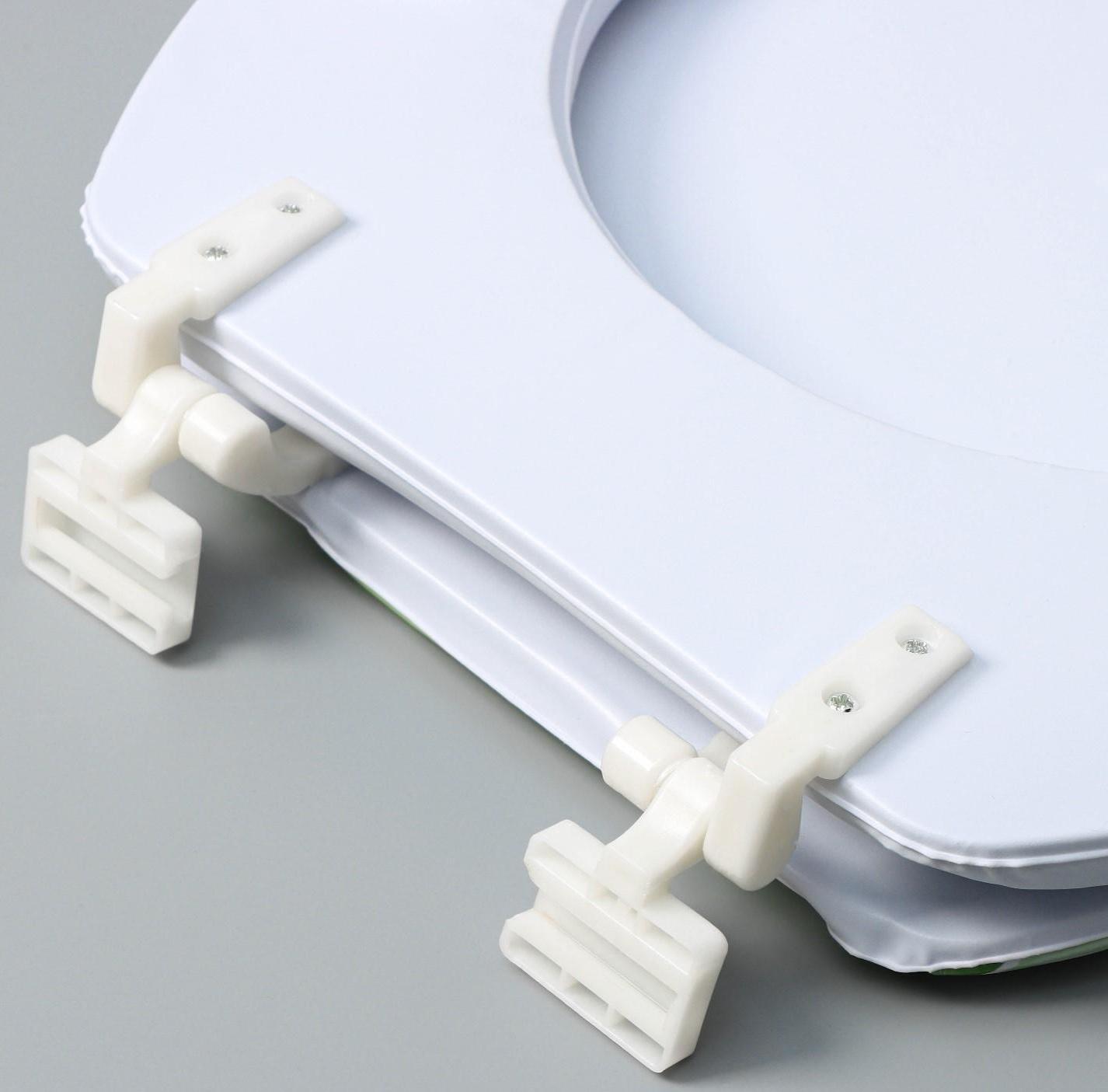 Сиденье для унитаза с крышкой Доляна «Морские жители», 40×37 см, мягкое