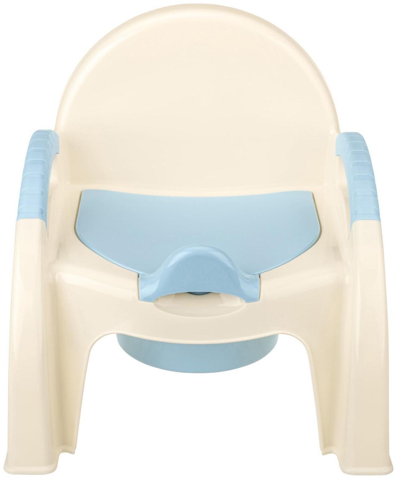 Горшок-стульчик с крышкой, цвет белый/голубой