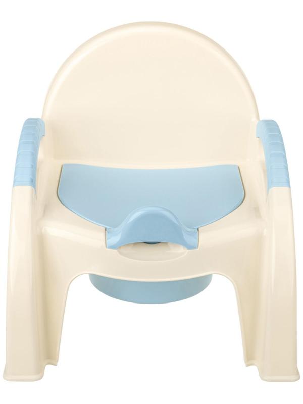 Горшок-стульчик с крышкой, цвет белый/голубой