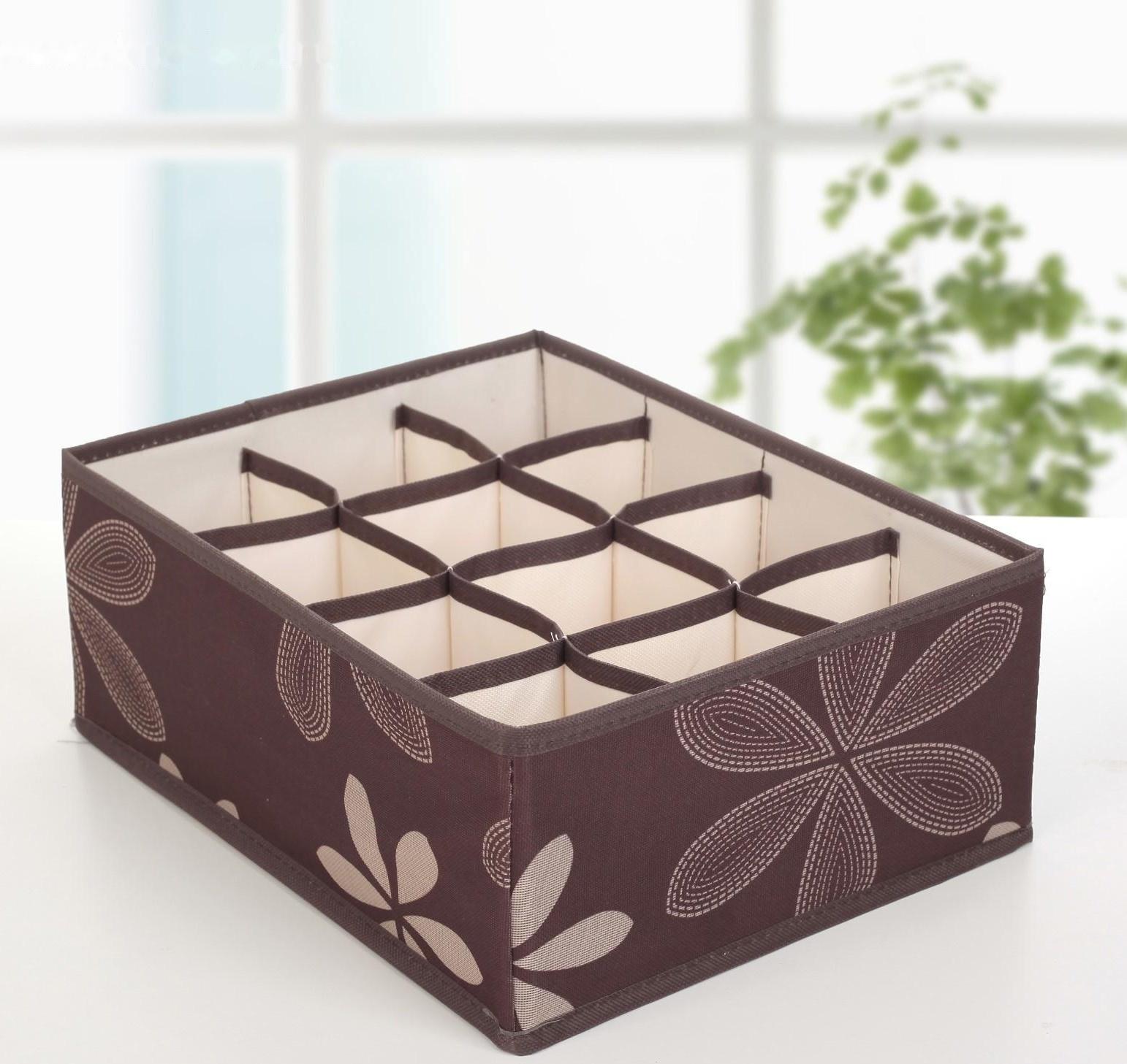 Набор органайзеров для хранения белья «Листочки», 32×24×12 см, 3 шт, цвет коричневый