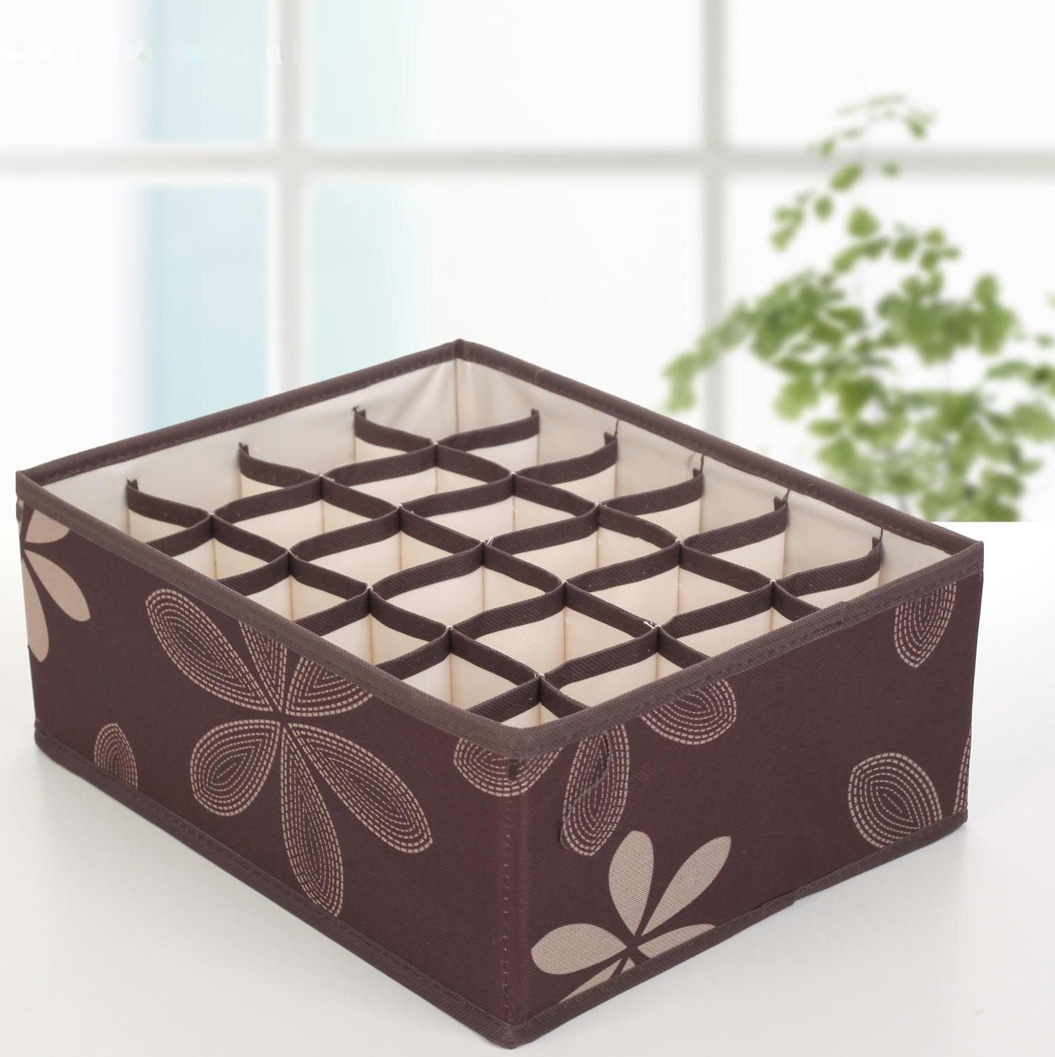 Набор органайзеров для хранения белья «Листочки», 32×24×12 см, 3 шт, цвет коричневый