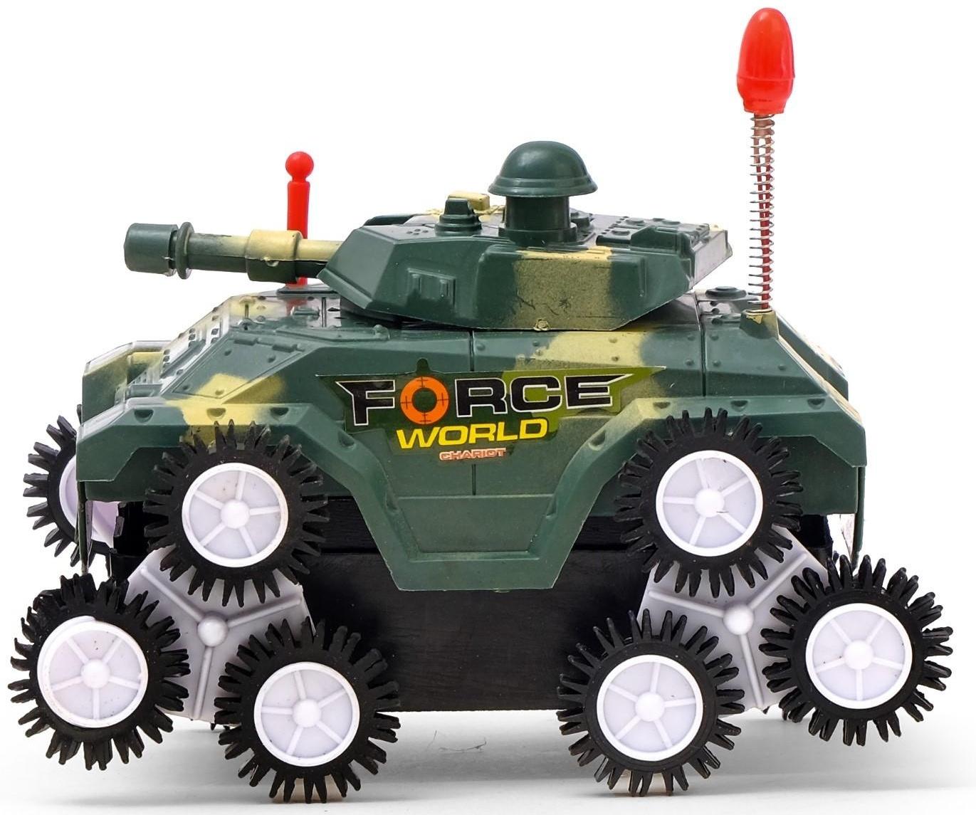 Машина-перевёртыш «Танк», тройное колесо, световые эффекты, работает от батареек