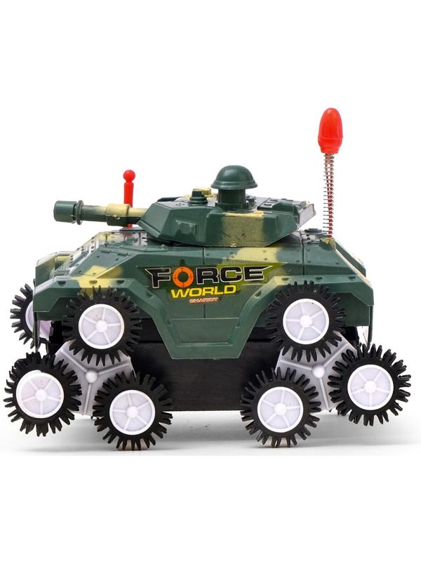 Машина-перевёртыш «Танк», тройное колесо, световые эффекты, работает от батареек