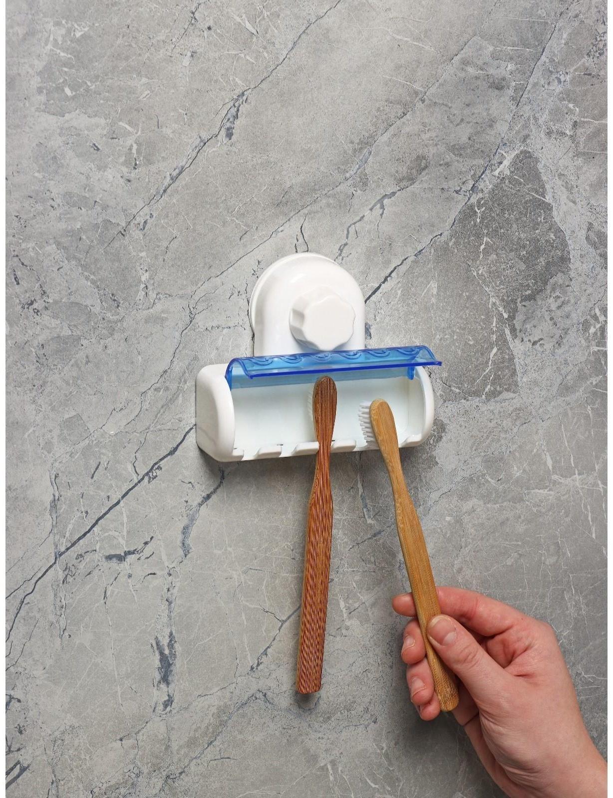 Держатель для зубных щёток на вакуумной присоске «Белая коллекция»