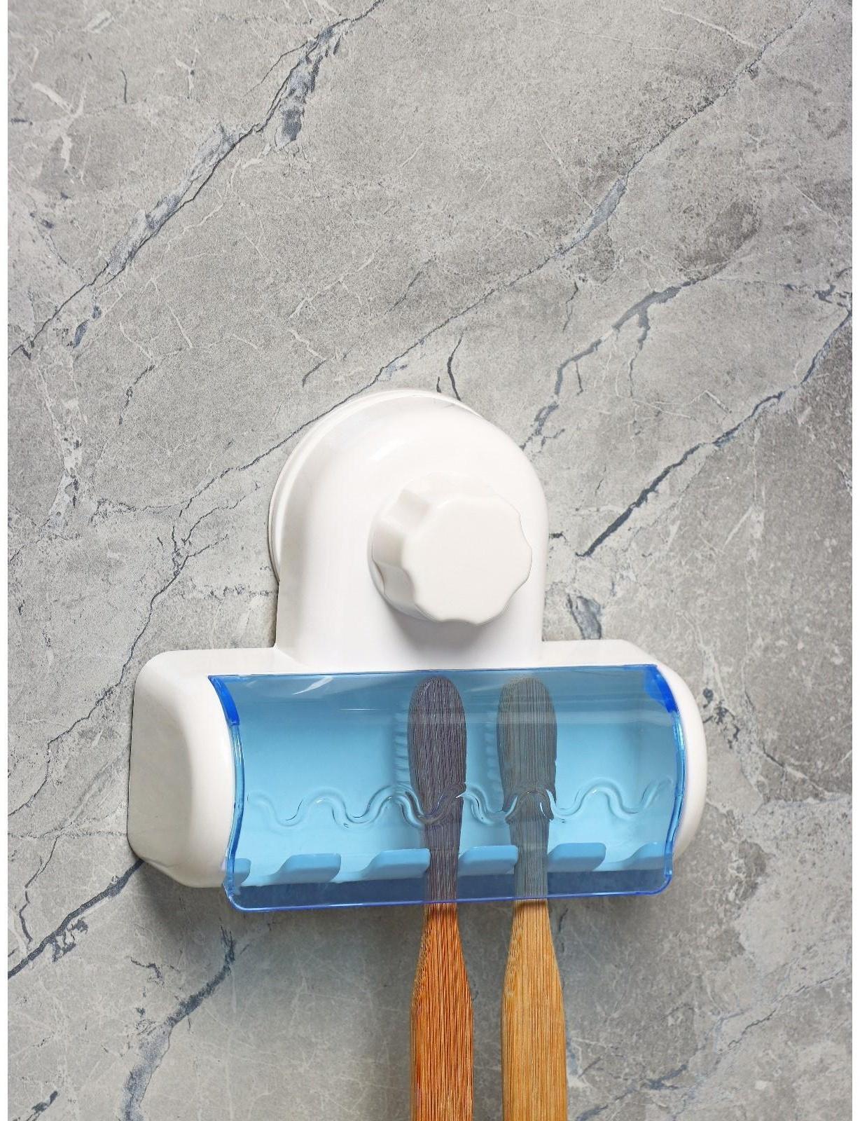 Держатель для зубных щёток на вакуумной присоске «Белая коллекция»