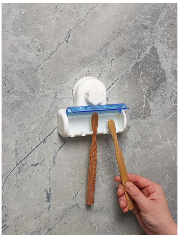 Держатель для зубных щёток на вакуумной присоске «Белая коллекция»