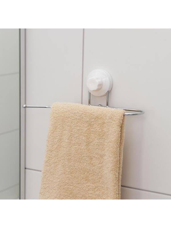 Держатель для полотенец на вакуумной присоске Доляна, 27×6,5×7 см