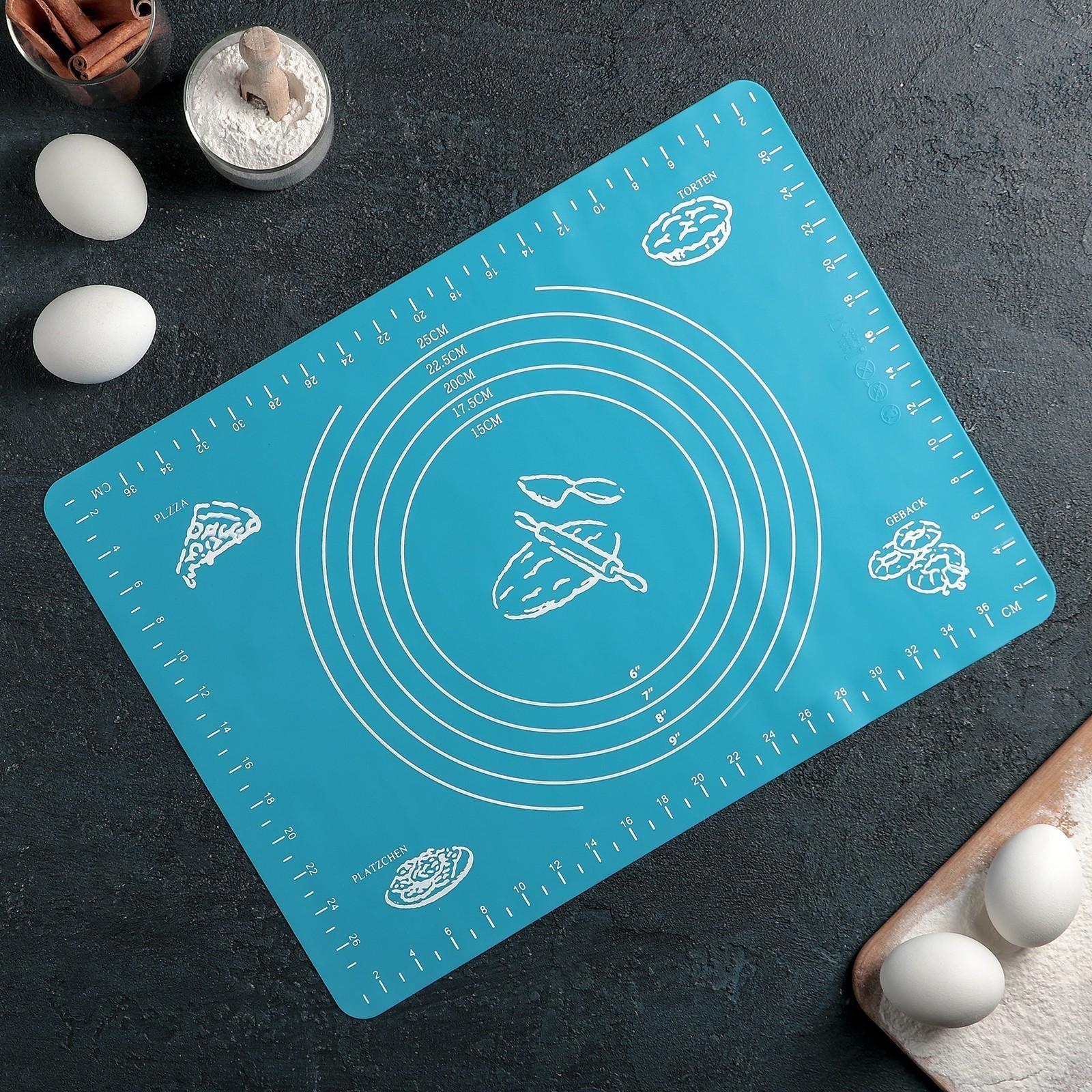 Коврик с разлиновкой силиконовый Доляна «Эрме», толщина 1 мм, 38×28 см, цвет МИКС