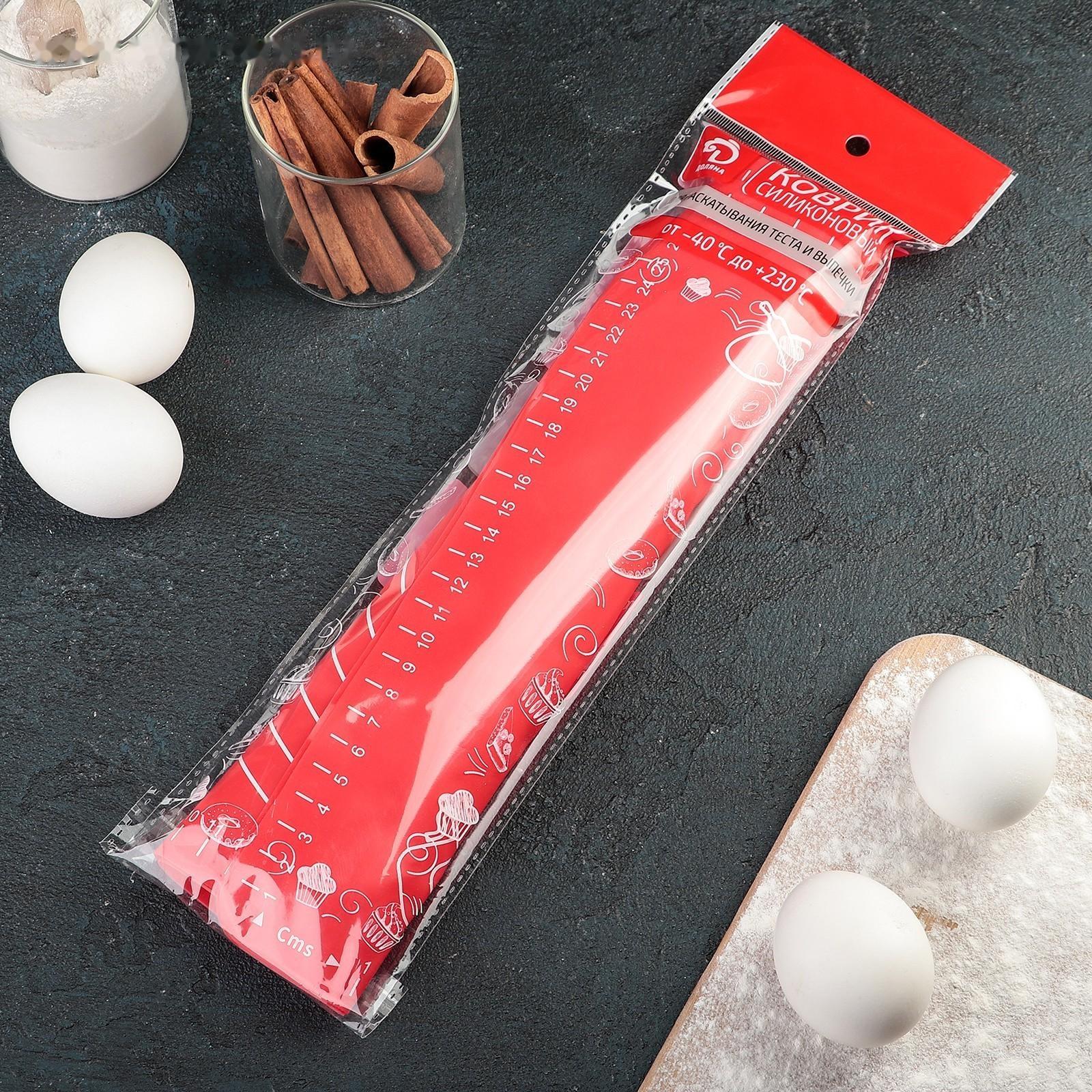 Коврик с разлиновкой силиконовый Доляна «Эрме», толщина 1 мм, 38×28 см, цвет МИКС