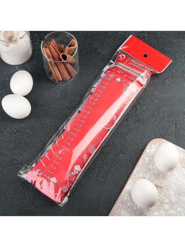 Коврик с разлиновкой силиконовый Доляна «Эрме», толщина 1 мм, 38×28 см, цвет МИКС