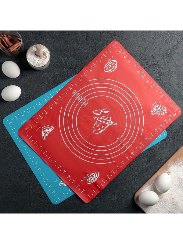 Коврик с разлиновкой силиконовый Доляна «Эрме», толщина 1 мм, 38×28 см, цвет МИКС