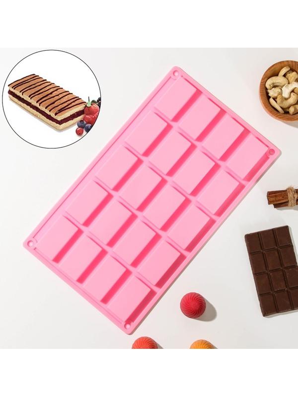 Форма для шоколада Доляна «Слитки», 29,5×17,5 см, 20 ячеек (5×2,8 см), цвет МИКС