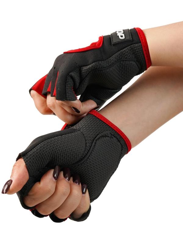 Перчатки для фитнеса ONLITOP, размер S, неопрен, цвет чёрный/красный