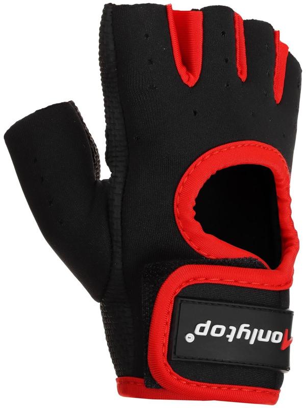 Перчатки для фитнеса ONLITOP, размер S, неопрен, цвет чёрный/красный