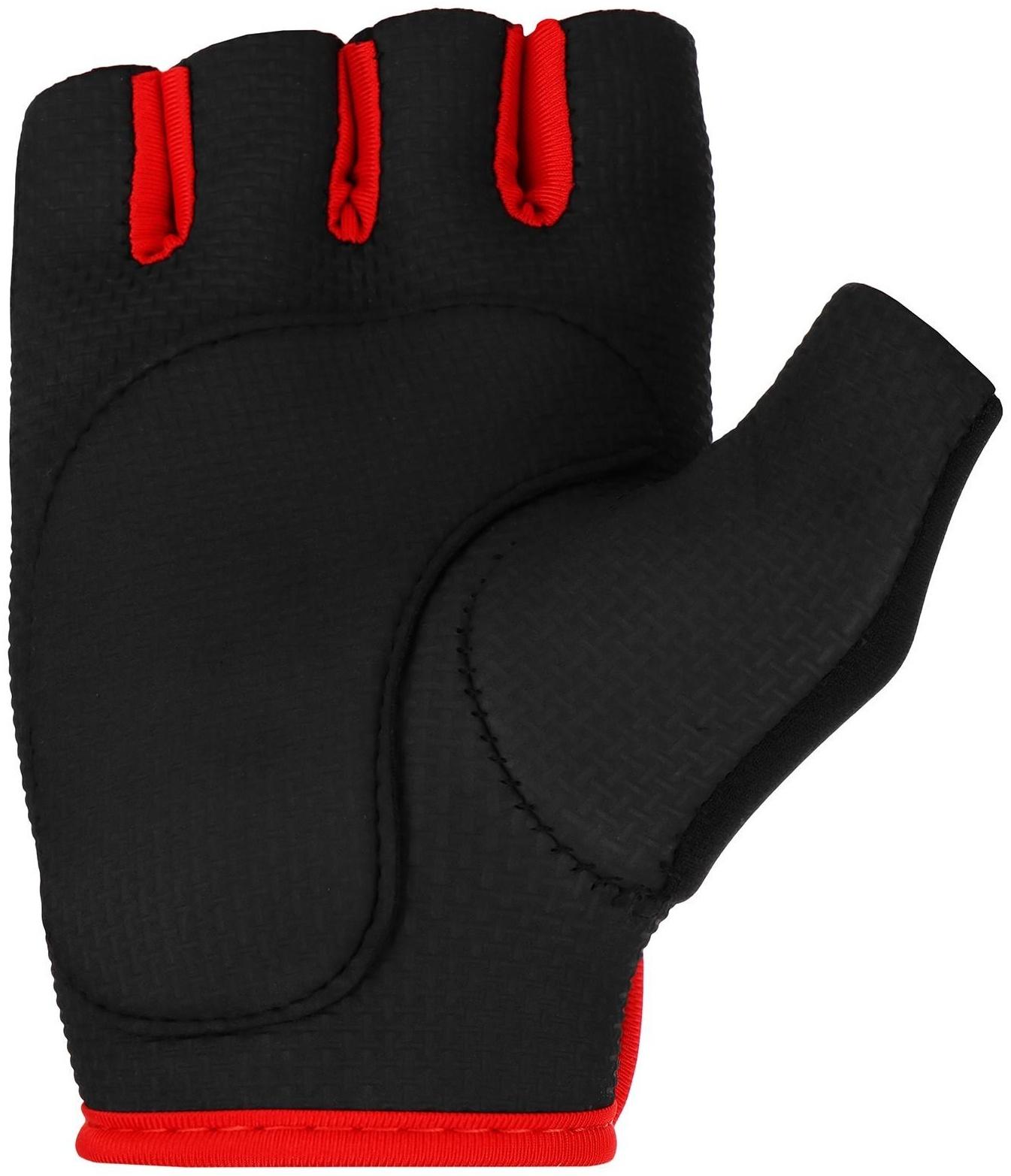 Перчатки для фитнеса ONLITOP, размер M, неопрен, цвет чёрный/красный