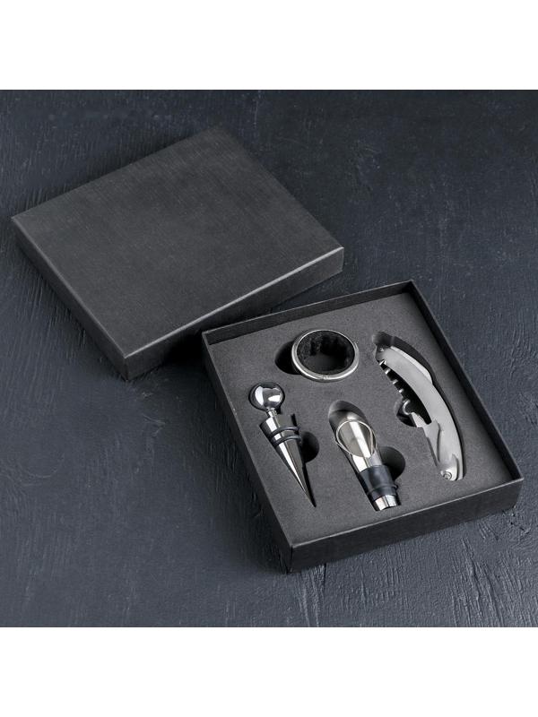 Набор для вина «Кьянти», 4 прибора: кольцо, штопор, каплеуловитель, пробка