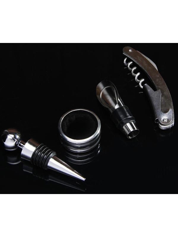 Набор для вина «Тоскана», 4 предмета: штопор, кольцо, пробка, каплеуловитель