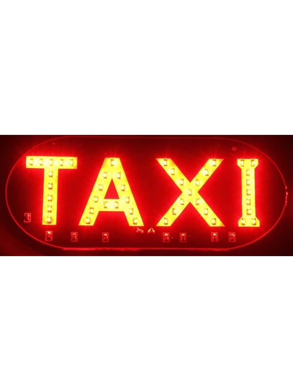 Светодиодный знак такси, 12 В, 45 LED, 13×6 см, провод 20 см, красный