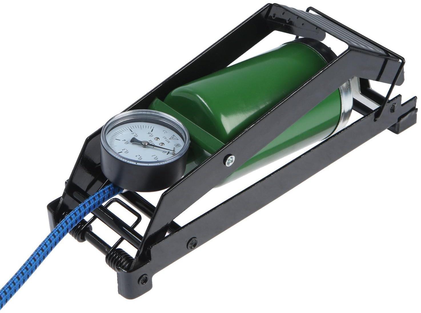 Насос ножной с манометром одинарный, цилиндр 8х13 см