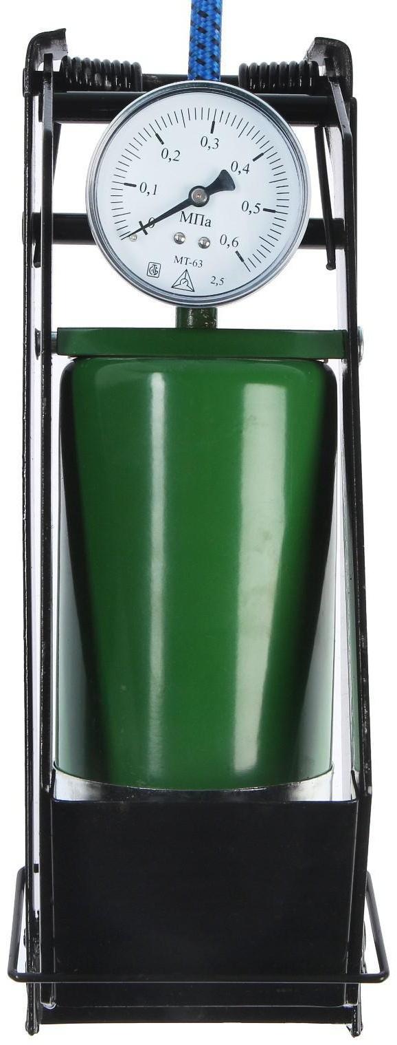 Насос ножной с манометром одинарный, цилиндр 8х13 см