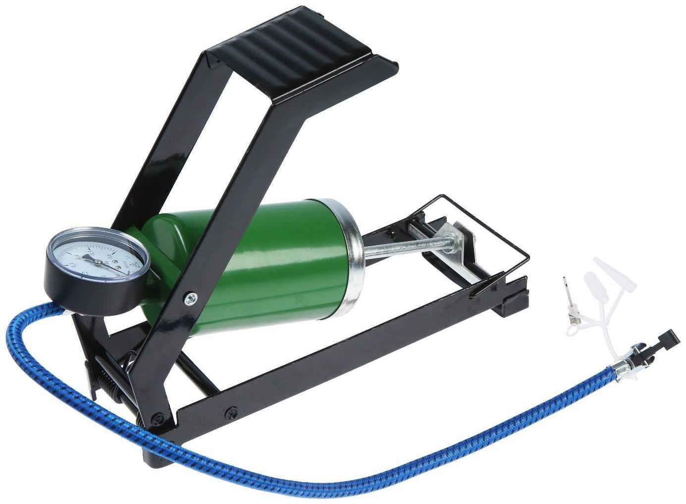 Насос ножной с манометром одинарный, цилиндр 8х13 см