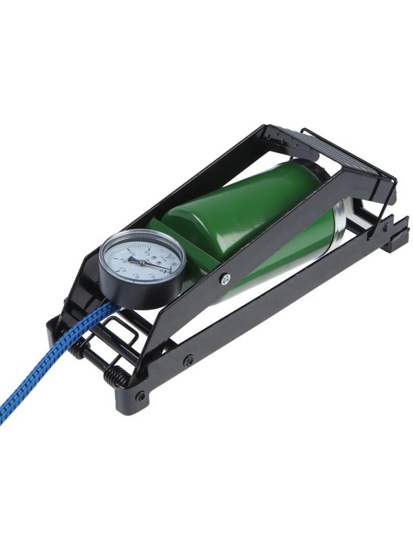 Насос ножной с манометром одинарный, цилиндр 8х13 см