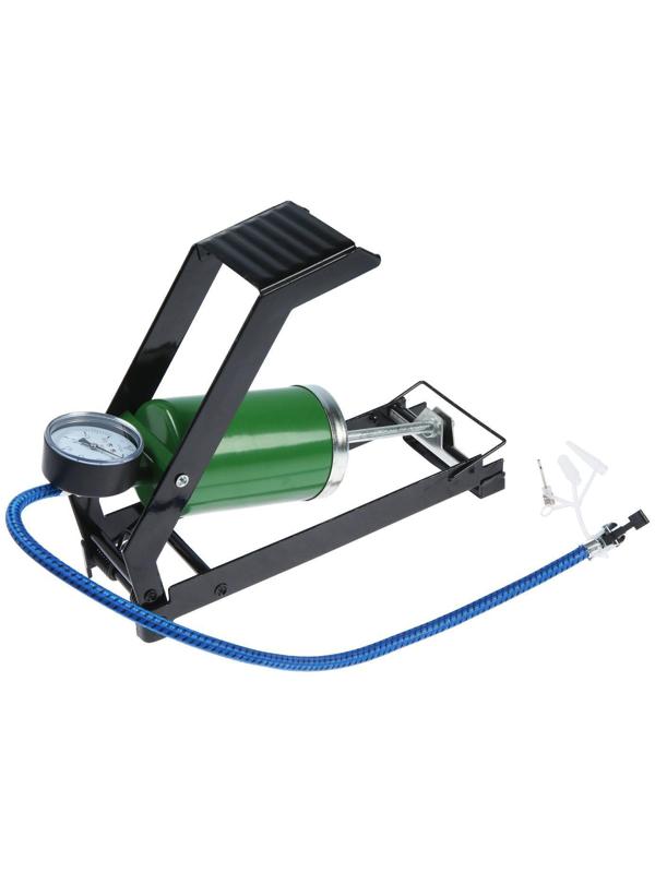 Насос ножной с манометром одинарный, цилиндр 8х13 см