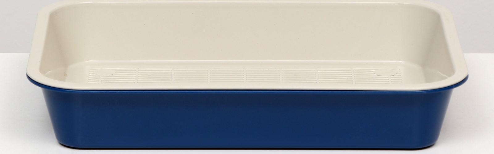 Лоток с сеткой №3, 36 х 26 х 6,5 см, синий/белый