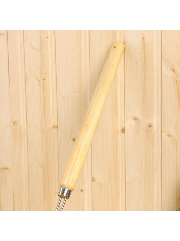 Ковш для бани из нержавеющей стали, 0.7л, 58 см, с деревянной ручкой