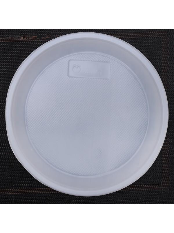 Тарелки одноразовые, d=20,5 см, цвет белый, 12 шт/уп