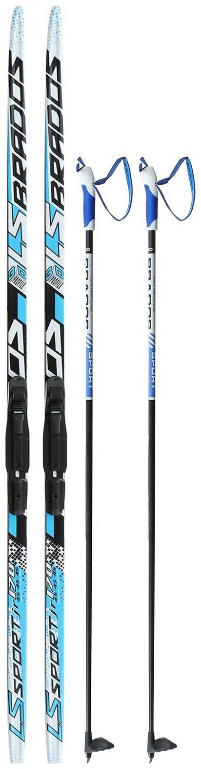 Комплект лыжный: пластиковые лыжи 170 см с насечкой, стеклопластиковые палки 130 см, крепления SNS «БРЕНД ЦСТ Step», цвета микс