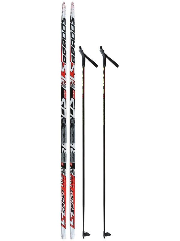 Комплект лыжный: пластиковые лыжи 195 см с насечкой, стеклопластиковые палки 155 см, крепления NNN «БРЕНД ЦСТ Step», цвета микс