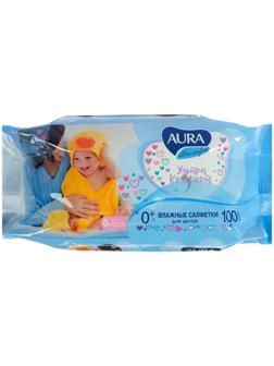 Влажные салфетки Aura Ultra Comfort, детские, МИКС, 100 шт.