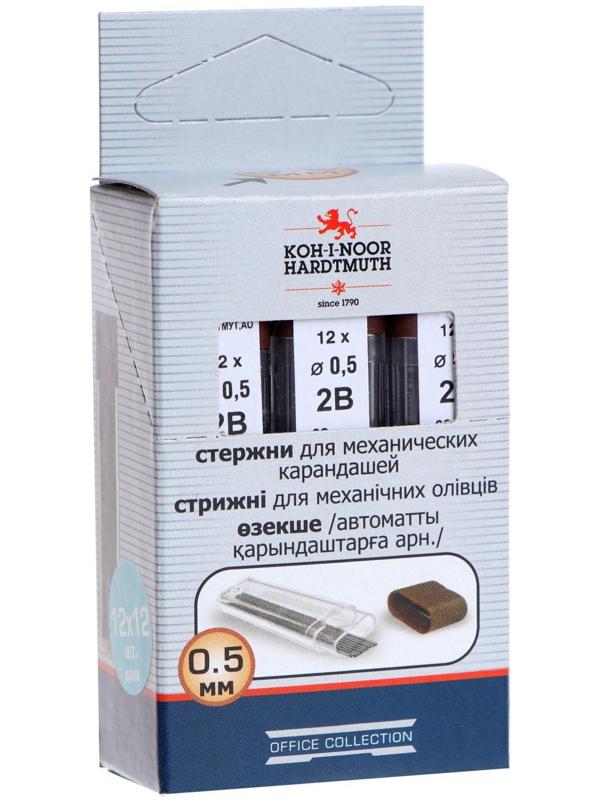 Грифели для механических карандашей 0.5 мм, Koh-I-Noor 4152 2B, 12 штук, в футляре