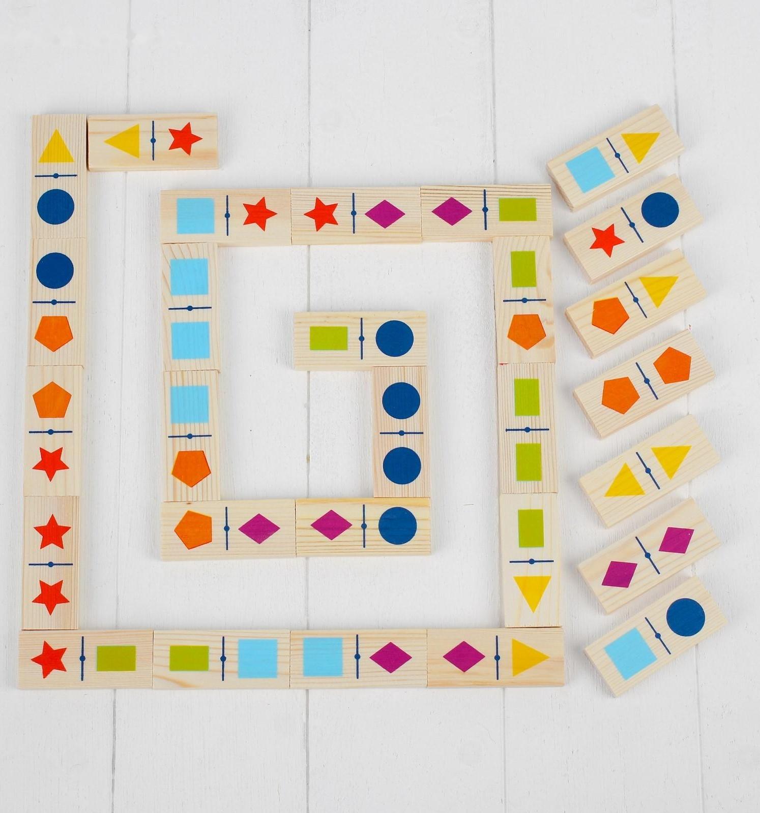 Домино «Геометрические фигуры», 28 деталей