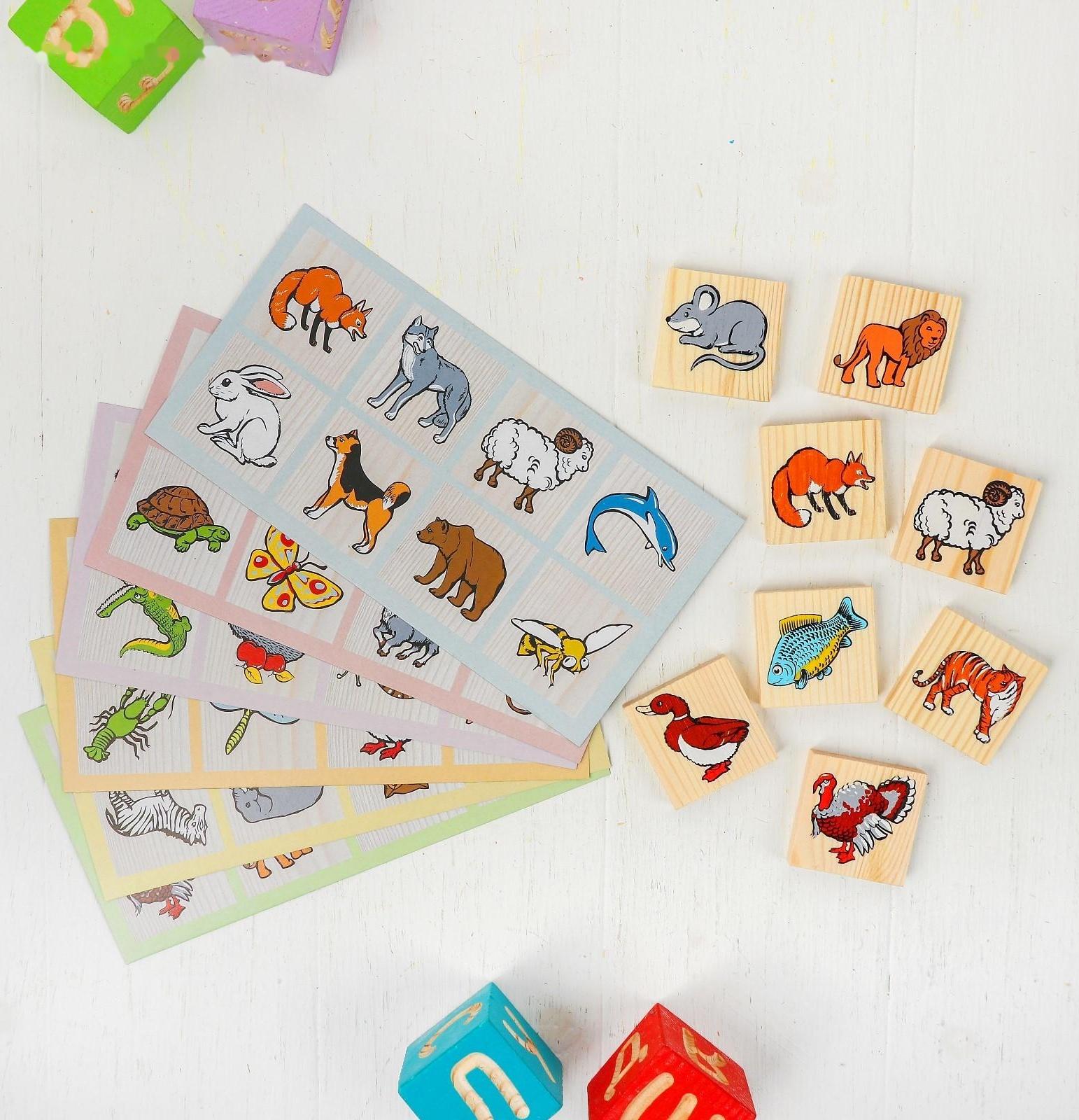 Лото «Животный мир» 6 карточек