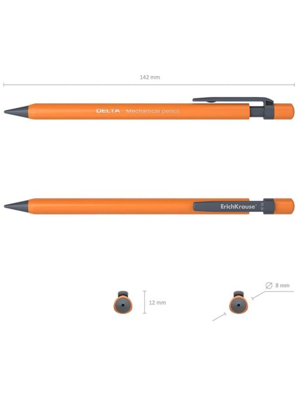 Карандаш механический НВ, 0.5 мм, ErichKrause Delta, трёхгранный, микс