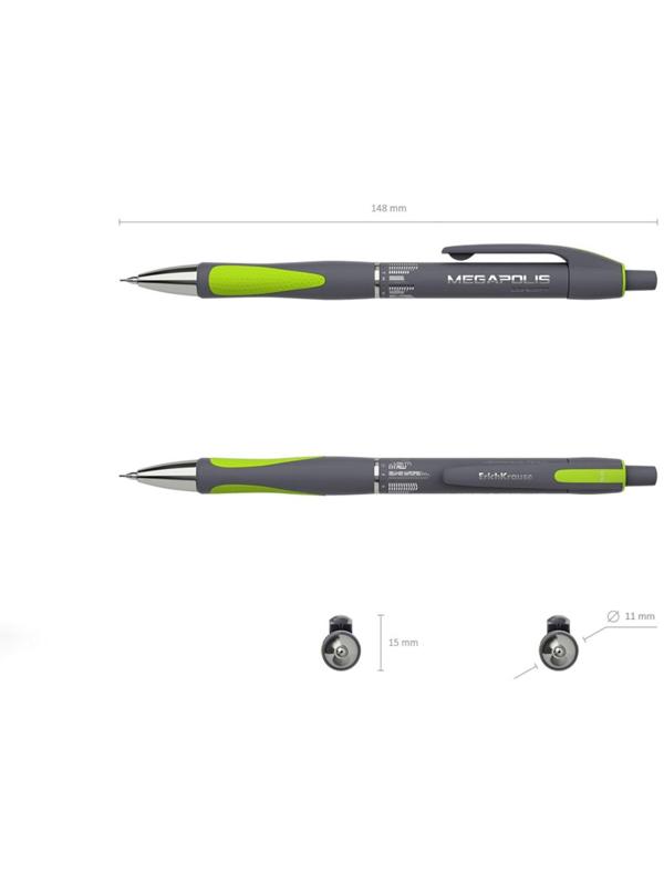 Карандаш механический НВ, 0.5 мм, ErichKrause Megapolis Concept, резиновый упор