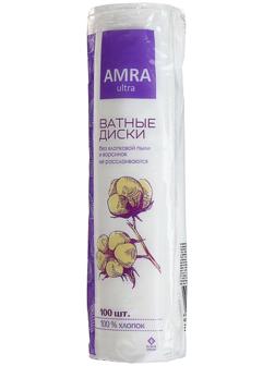 Ватные диски Amra, косметические, 100 шт.