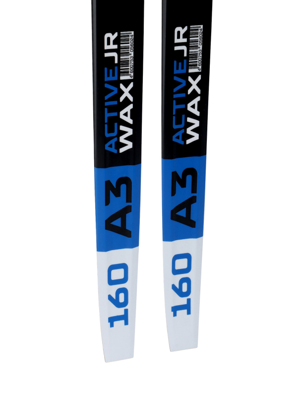 Комплект лыжный: пластиковые лыжи 160 см без насечек, стеклопластиковые палки 120 см, крепления SNS «БРЕНД ЦСТ» / Микс