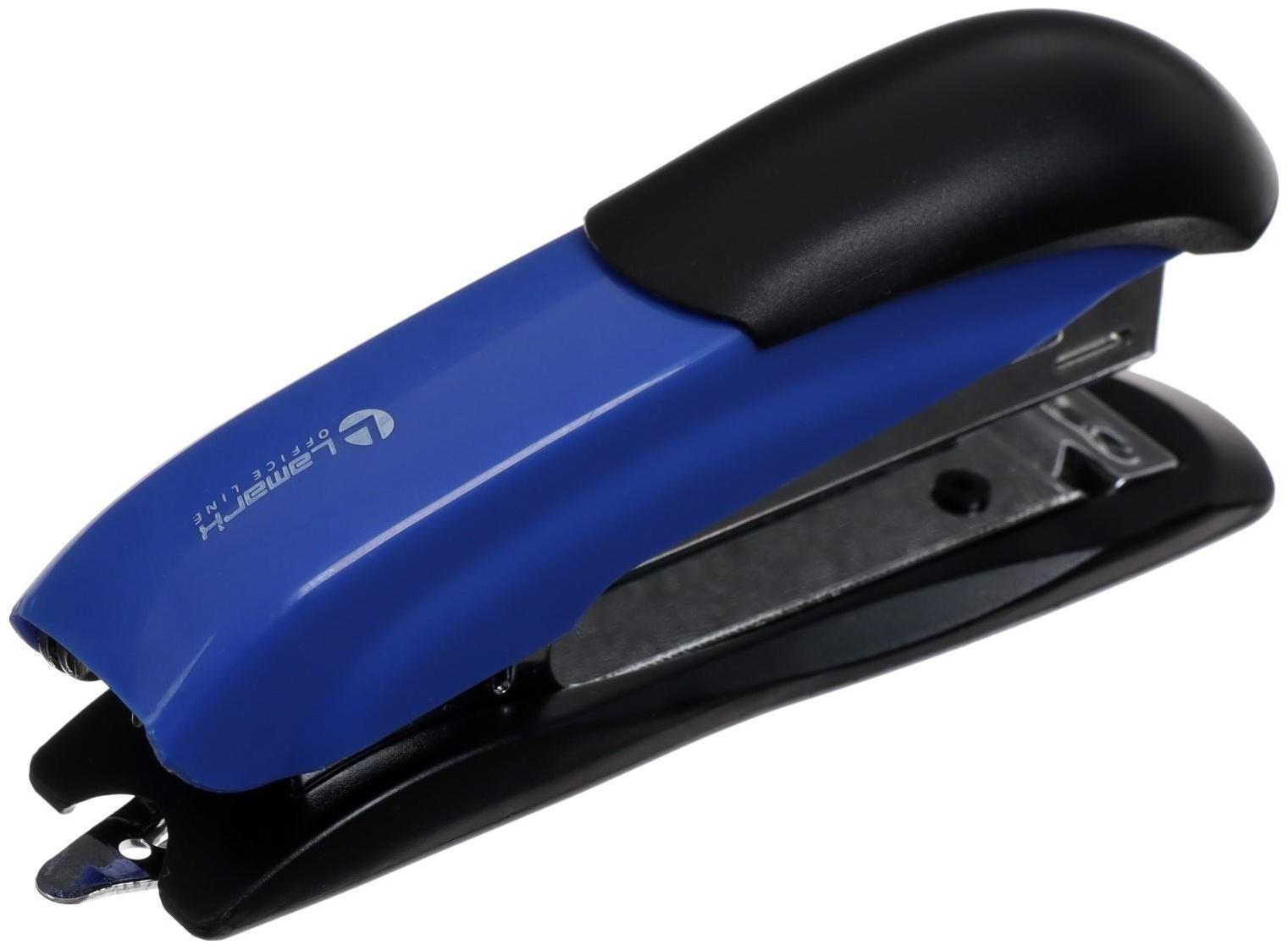Степлер Lamark Ulrich №10, металлический корпус, встроенный антистеплер, индикатор скоб, до 12 листов, синий