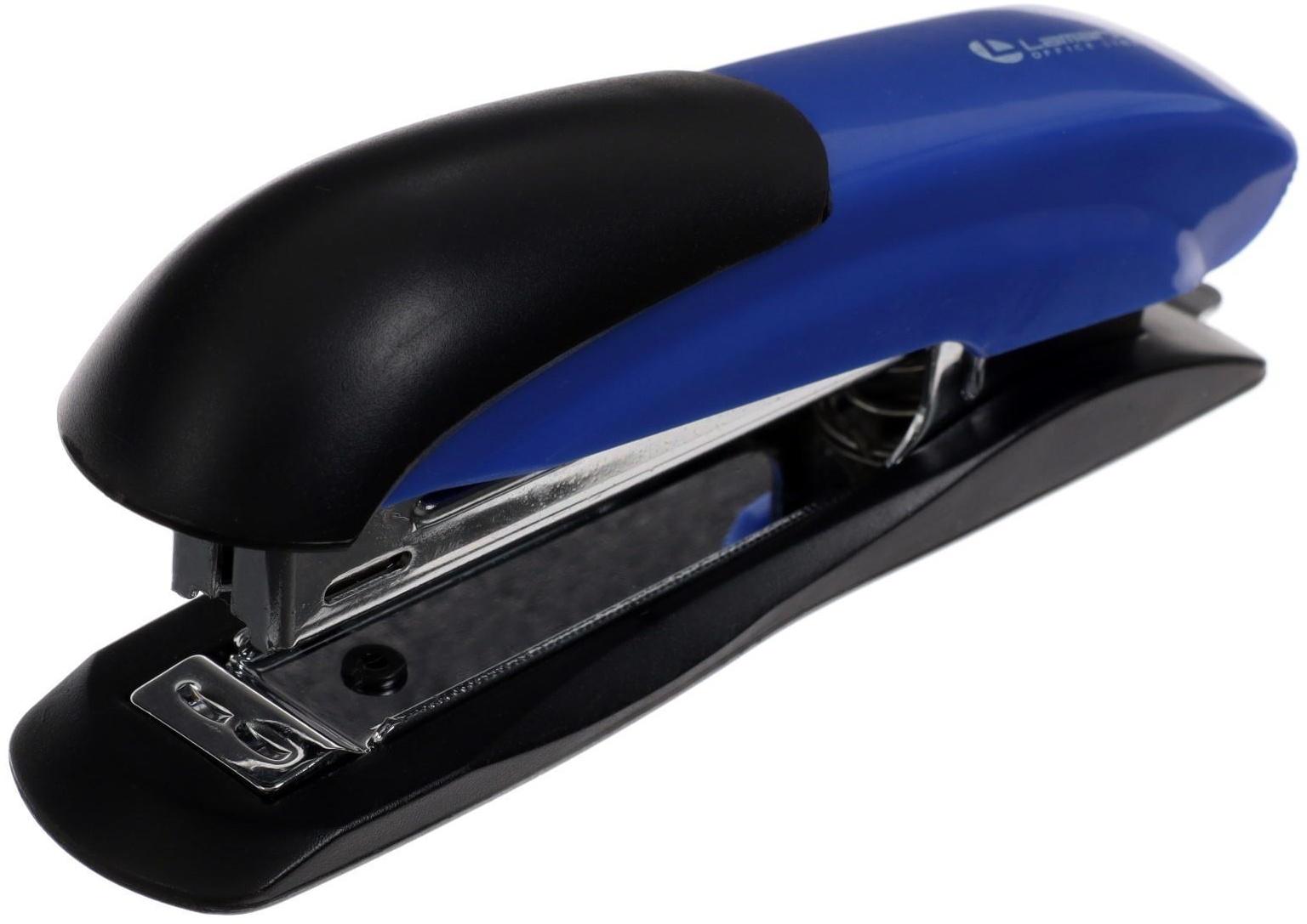 Степлер Lamark Ulrich №10, металлический корпус, встроенный антистеплер, индикатор скоб, до 12 листов, синий