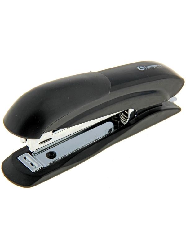 Степлер Lamark Ulrich №10, металлический корпус, встроенный антистеплер, индикатор скоб, до 12 листов, чёрный