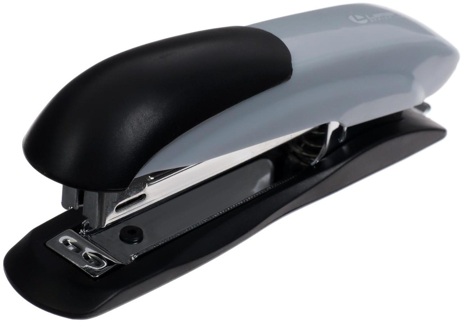 Степлер № 10, Lamark Ulrich, металлический корпус, встроенный антистеплер, индикатор скоб, серый, до 12 листов