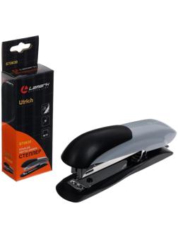 Степлер № 10, Lamark Ulrich, металлический корпус, встроенный антистеплер, индикатор скоб, серый, до 12 листов